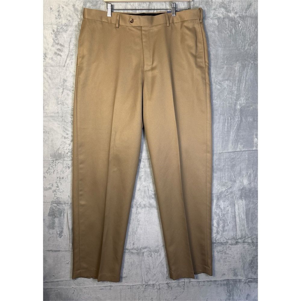 NWT New Croft & Barrow Classic Front Waist Khaki Soft Pants Size 38x34